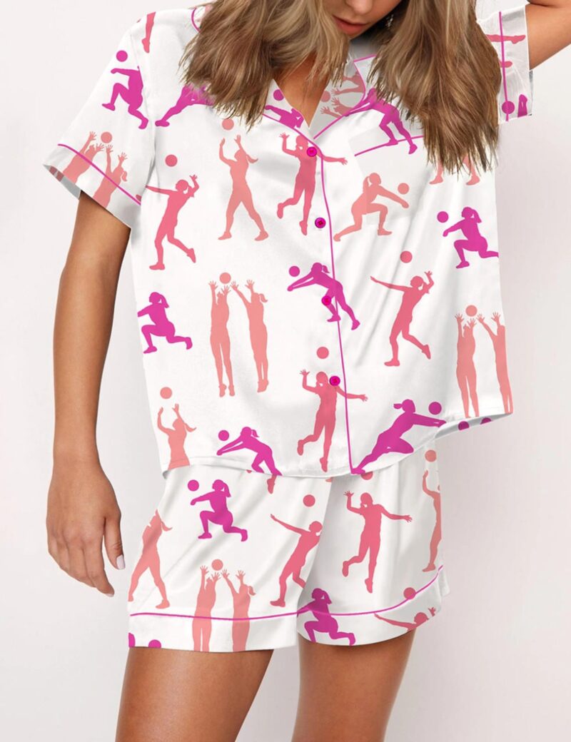 Volleyball Satin Pajama Set For Women