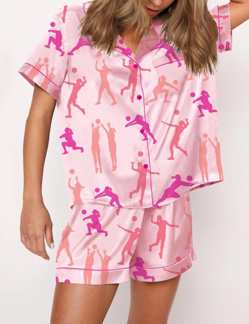 Volleyball Satin Pajama Set For Women