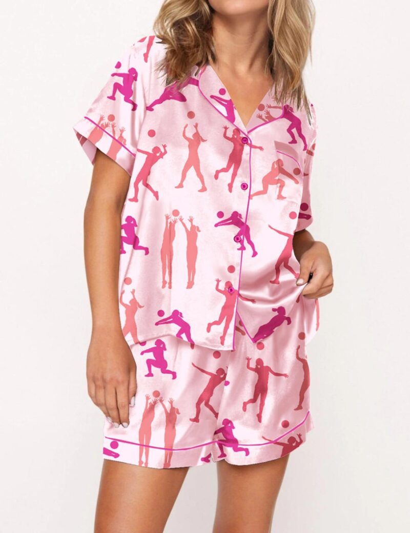 Volleyball Satin Pajama Set For Women