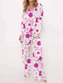 Volleyball Silk Satin Pajama Set For Women