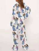 Western Coastal Cowgirl Silk Satin Pajama Set For Women