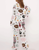 Western Cowgirl Glam Silk Satin Pajama Set For Women