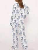 Whippet Dog Vintage Silk Satin Pajama Set For Women