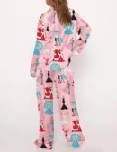 White Christmas Silk Satin Pajama Set For Women