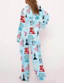 White Christmas Silk Satin Pajama Set For Women