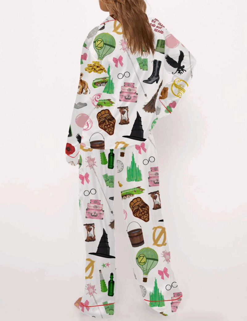 Wicked Movie Silk Satin Pajama Set For Women