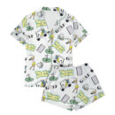 Women Goft Lovers Satin Pajamas Set For Women