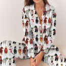 Women_s Funny Horse Christmas Satin Pajamas Set