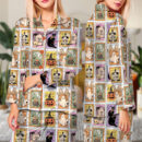 Women_s Halloween Cat Ghost Satin Pajama Set