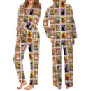 Women_s Halloween Cat Ghost Satin Pajama Set
