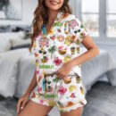 Women_s Hawaii Travel Short Sleeve Satin Pajama Set