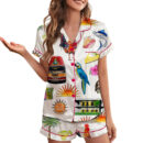 Women_s Key West Florida Travel Satin Pajamas Set