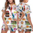 Women_s Key West Florida Travel Satin Pajamas Set