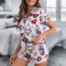 Women’s Funny Halloween Satin Pajamas Set For Women