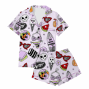 Women’s Funny Halloween Satin Pajamas Set For Women