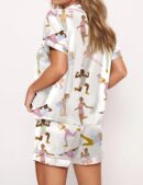 Workout Fitness Gym Satin Pajama Set For Women