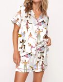 Workout Fitness Gym Satin Pajama Set For Women