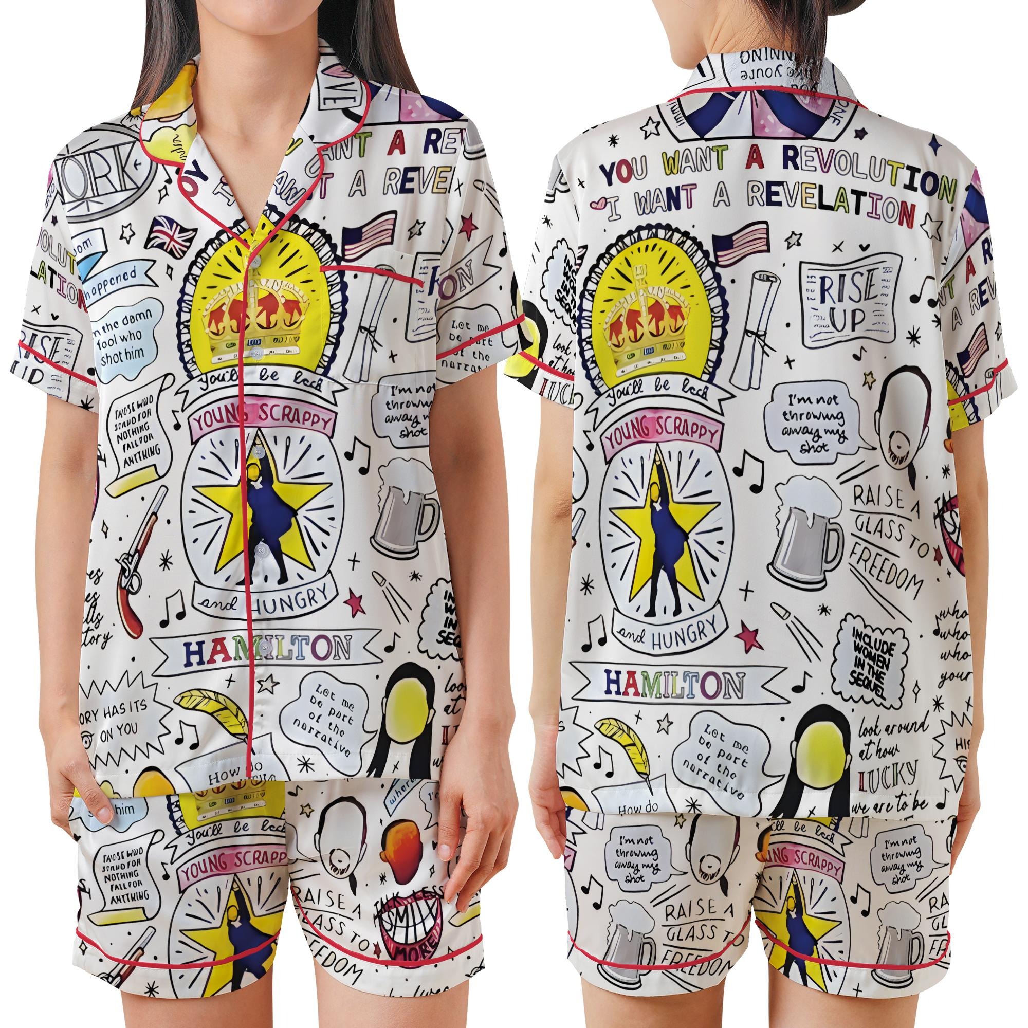 Hamilton Musical Silky Satin Pajama Set For Women