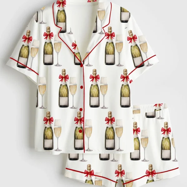 Christmas Eat Drink And Be Merry Satin Pajama Set (1)