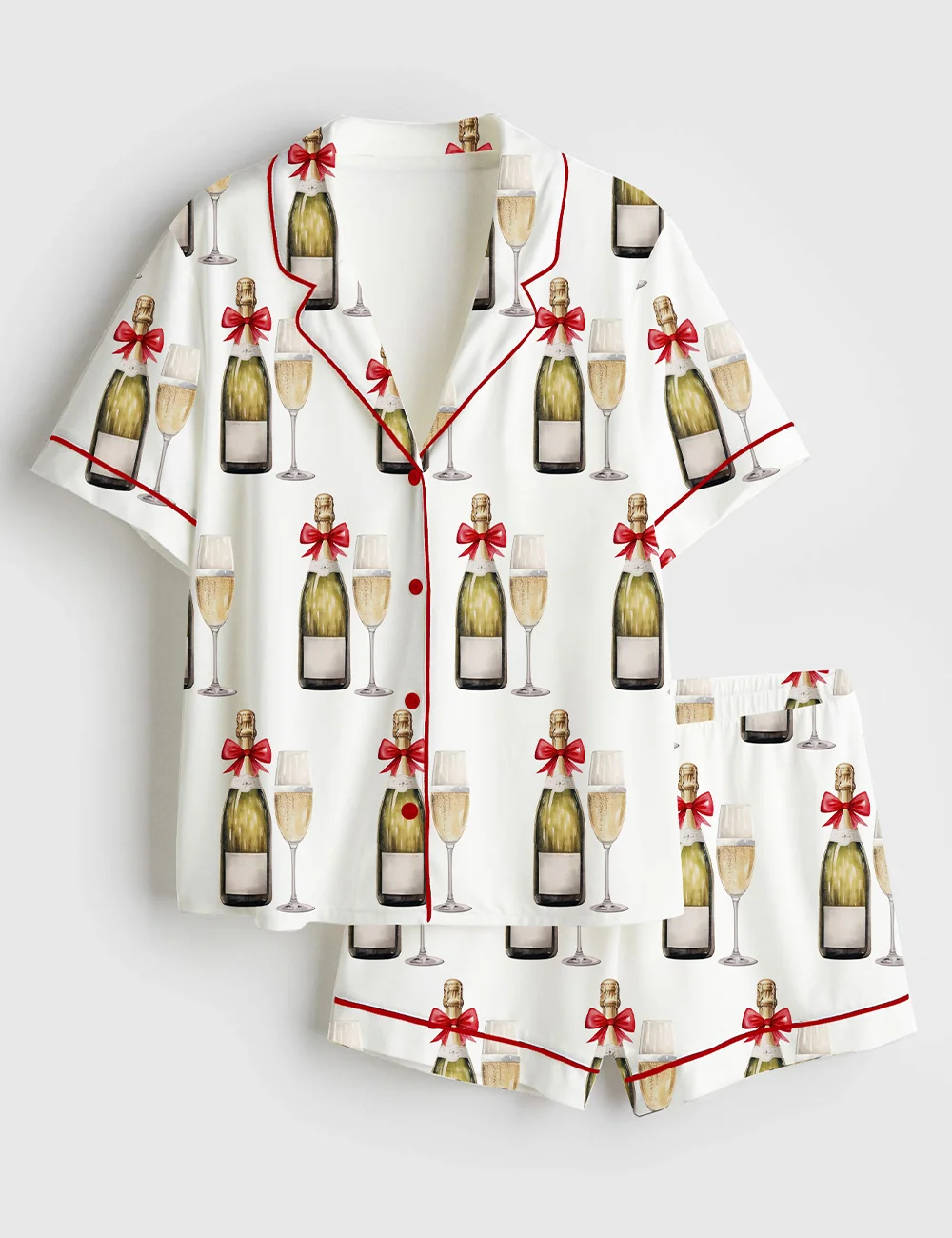 Christmas Eat Drink And Be Merry Satin Pajama Set (1)