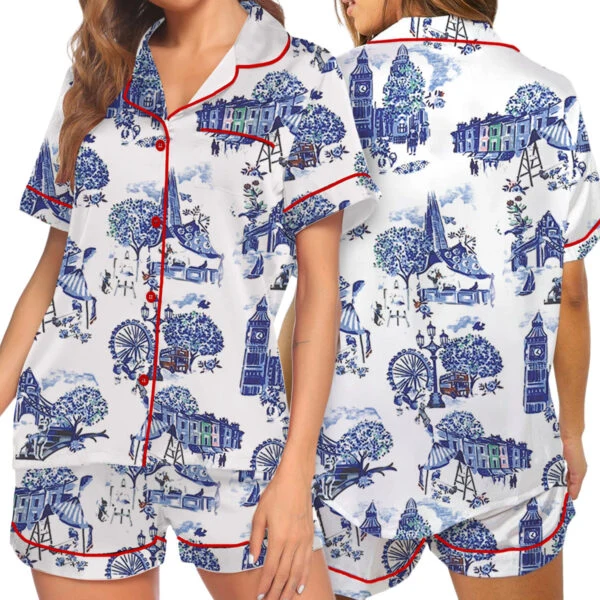 Christmas In London Winter Travel London Vibes Satin Pajama Set