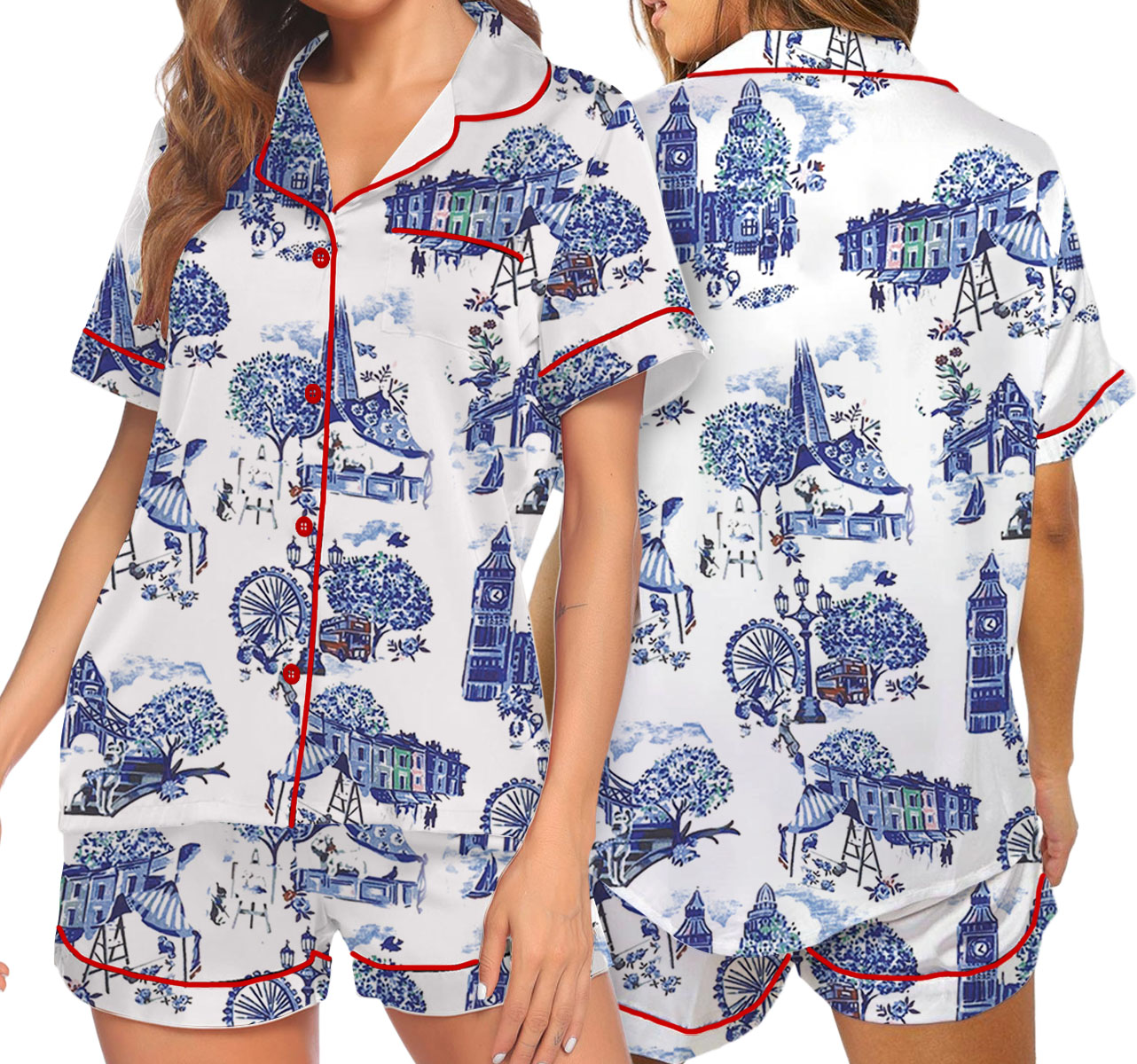Christmas In London Winter Travel London Vibes Satin Pajama Set
