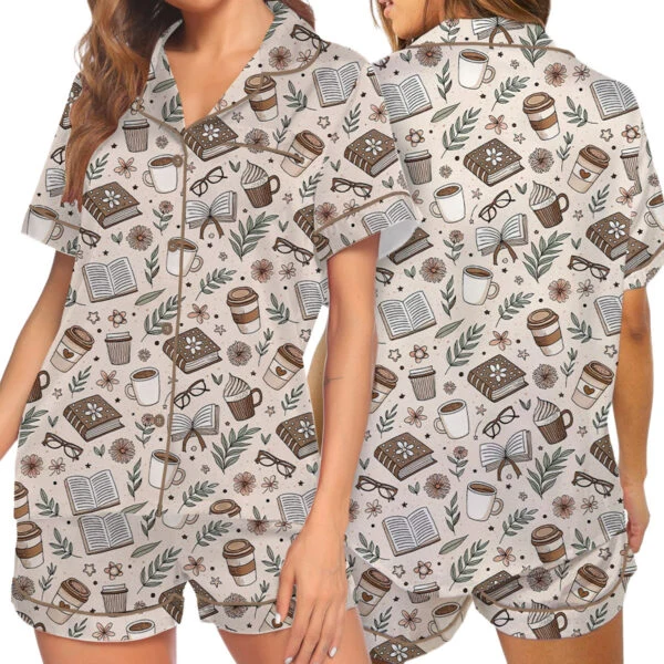 Retro Book Fantasy Satin Pajama Set For Women