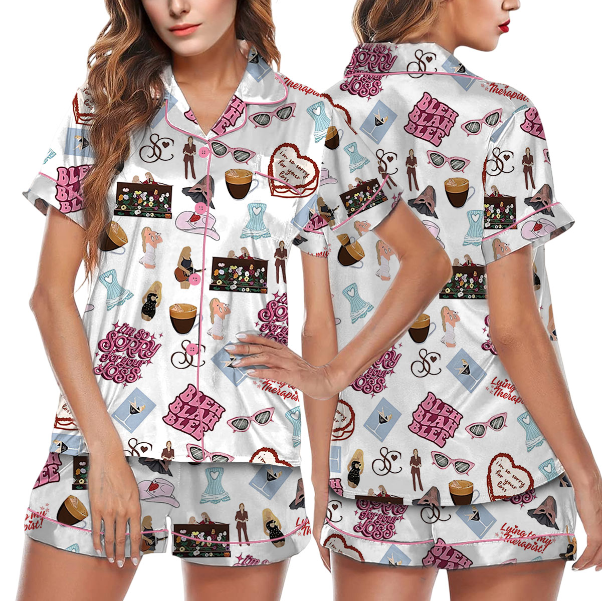 Bleh Blah Blee Satin Pajamas Set For Women