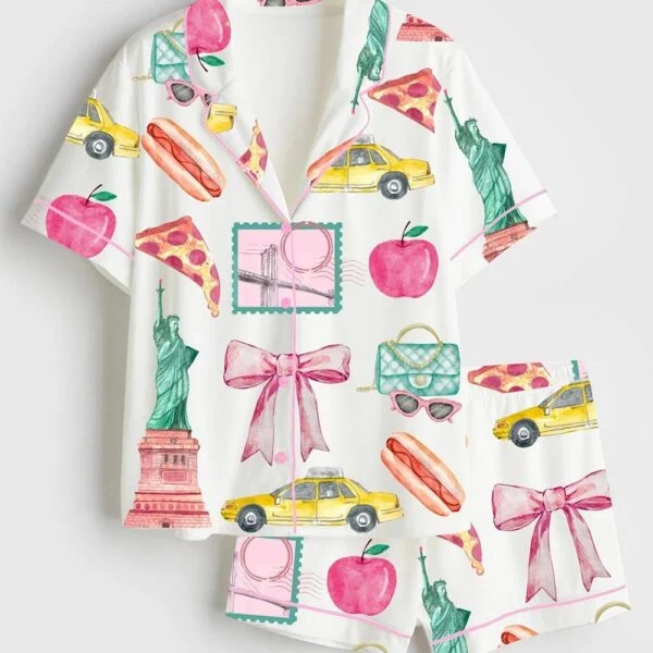 New York City Girls Trip Satin Pajamas Set