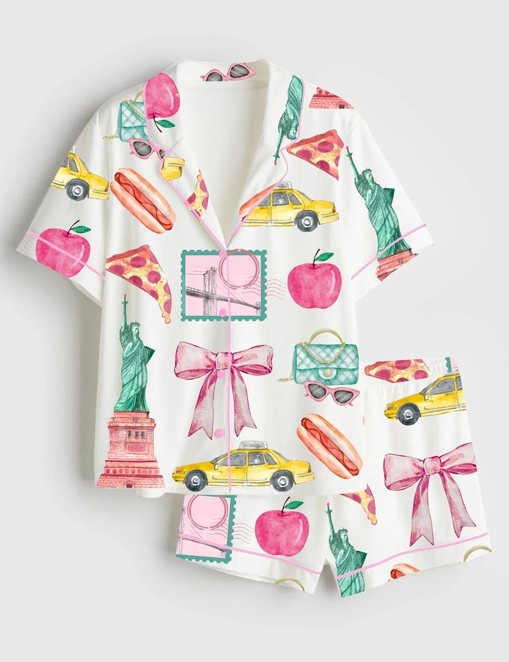 New York City Girls Trip Satin Pajamas Set (1)