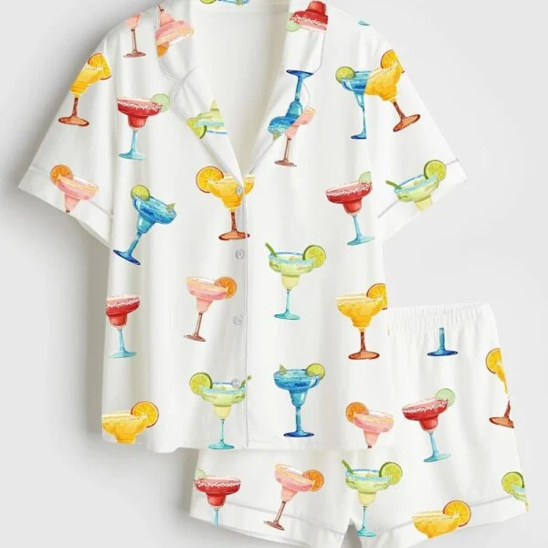 Women’s Drink Margaritas Satin Pajama Set (1)