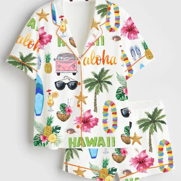 Women's Hawaii Travel Satin Pajama Set (1)