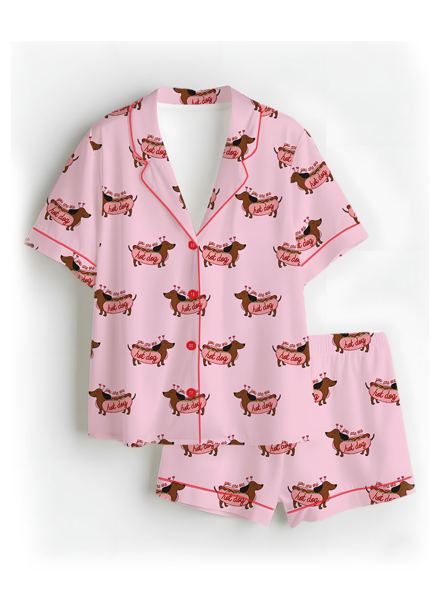 You Are One Hot Dog Satin Pajama Set For Women