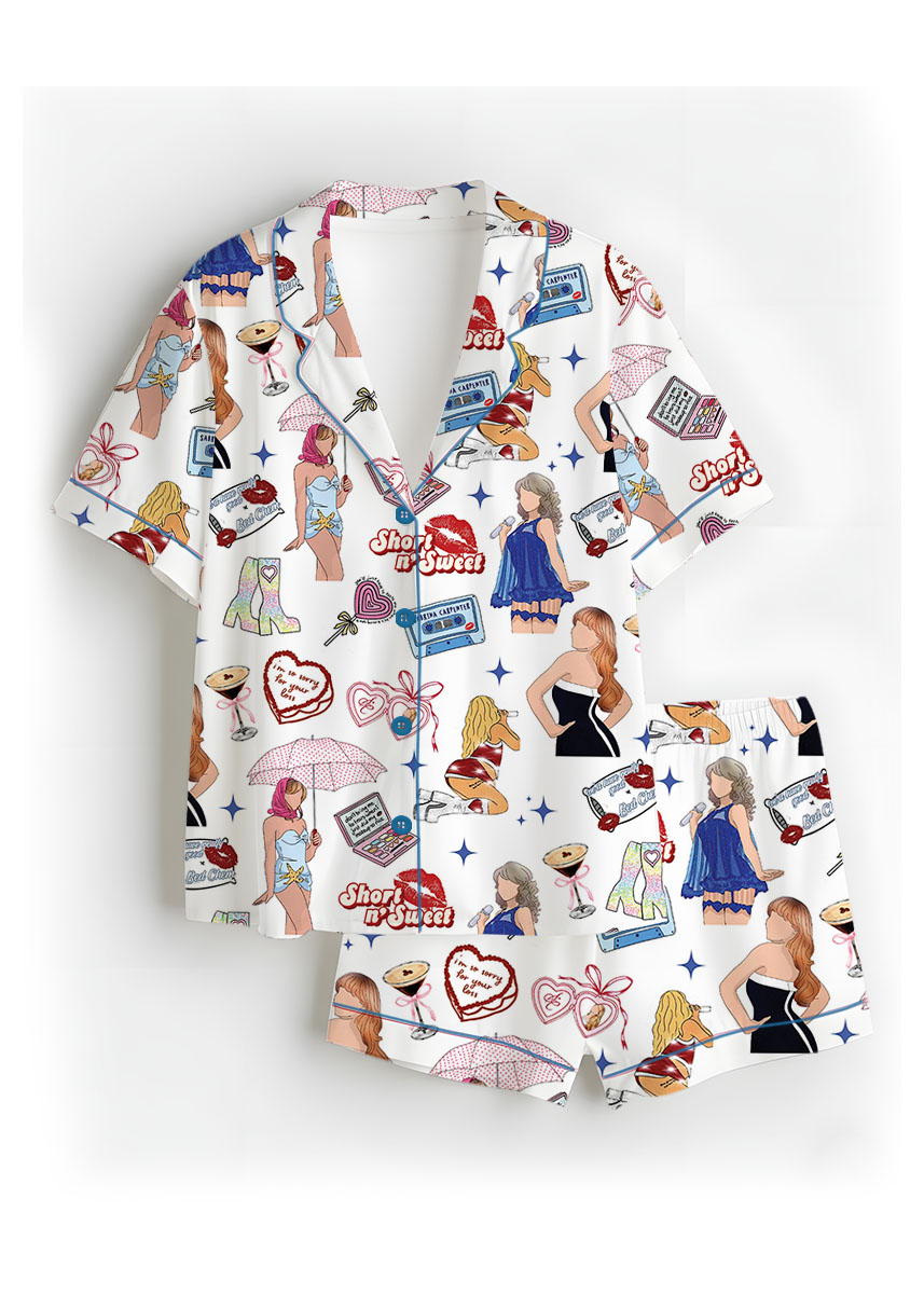 Short n’ Sweet Satin Pajamas Set For Women