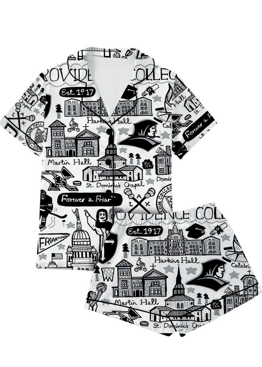 Providence College Satin Pajama Set For Women