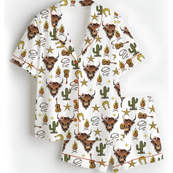 Women’s Rustic Americana Western Satin Pajama Set For Women