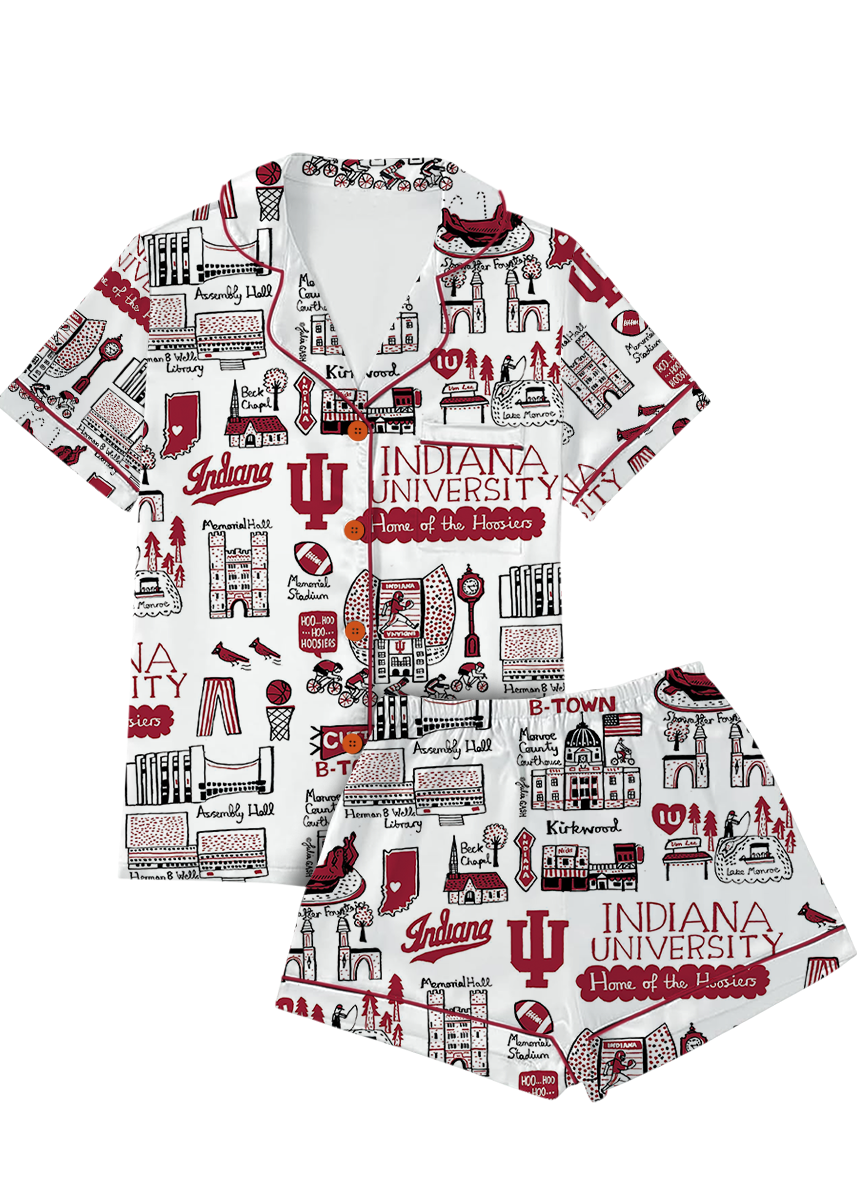 Indiana University Satin Pajamas Set For Women