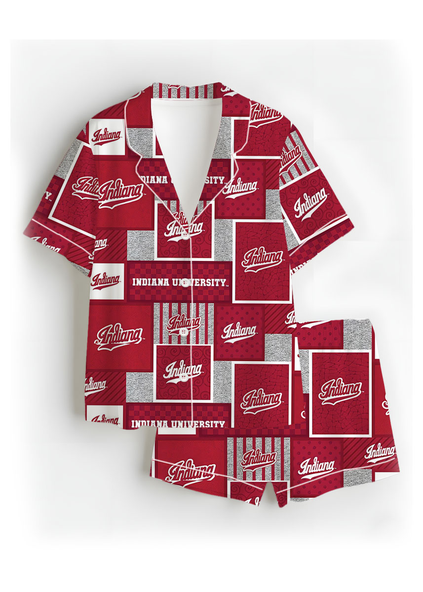 Indiana University Hoosiers Satin Pajama Set For Women