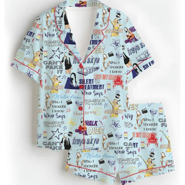 Aesthetic Star Satin Pajamas Set For Women