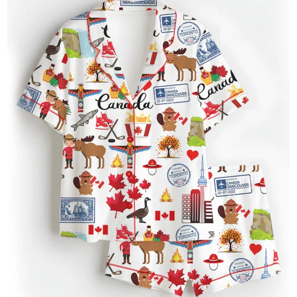 Women's Canada Travel Satin Pajamas Set For Women