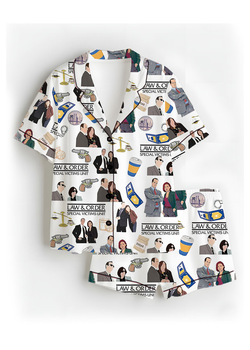 Law And Order Tv Series Satin Pajamas Set For Women