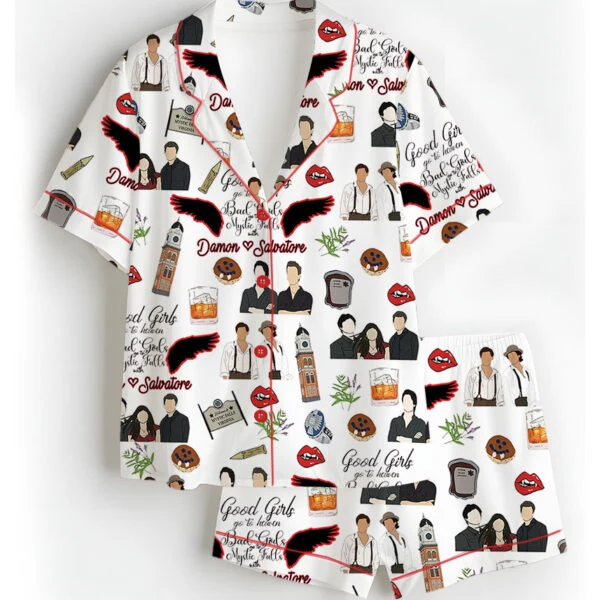 Vampire Diaries TV Series Satin Pajamas Set For Women