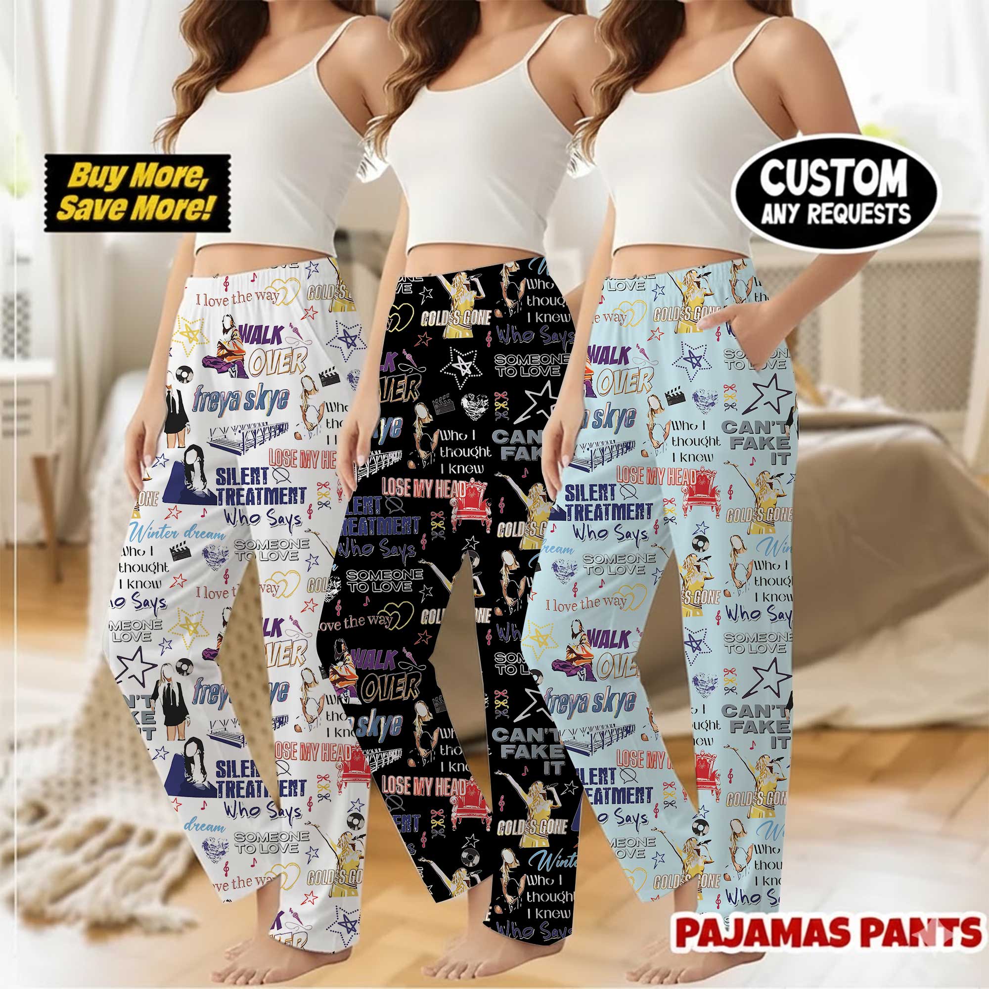 Aesthetic Star Satin Pajamas Set For Women