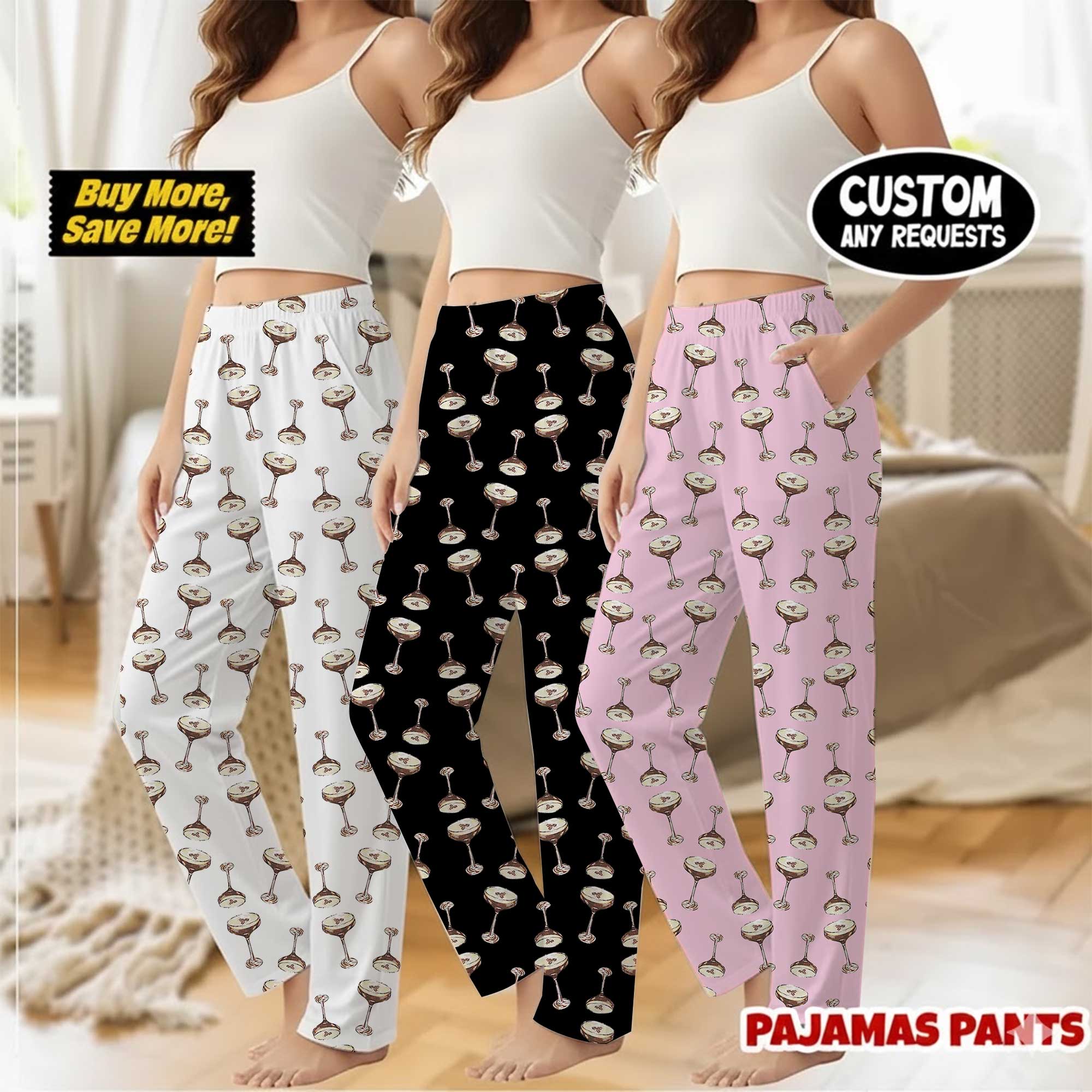 Women's Cocktail Espresso Martini Satin Pajama Pants
