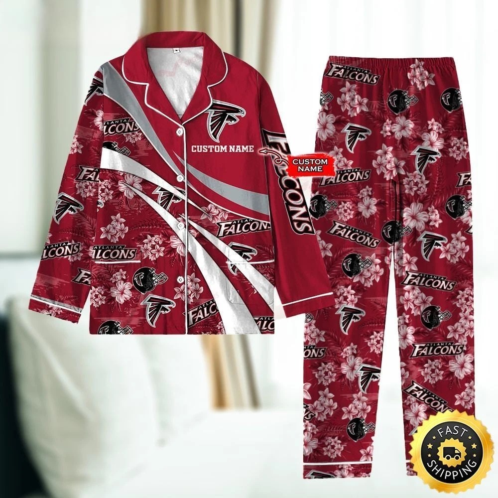 Atlanta Pajama Set – Football Lounge Wear, Red Team Print Sleep, hallowen