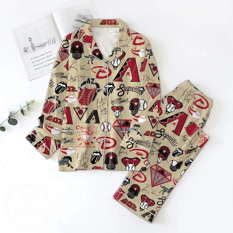 Arizona Pajama Set – Football Lounge Wear, Red Team Print Sleep, hallowen