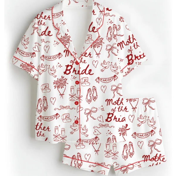 Women's Mother Of The Bride Satin Pajamas Set, White Color, US Size S-5XL