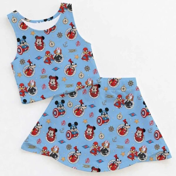Disney Cruise Mickey Dress Set, Nautical Minnie Bow Vacation Outfit