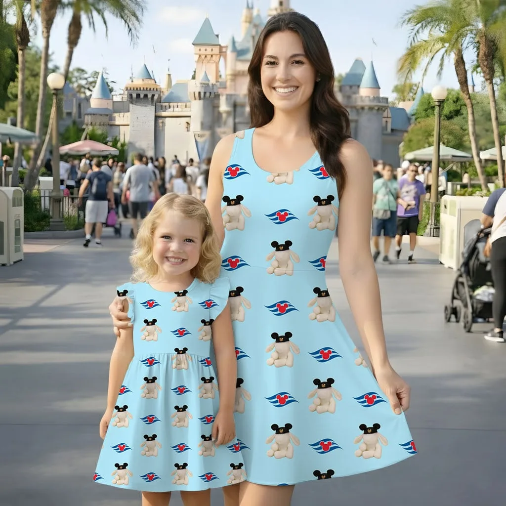 Disney Cruise Duffy Bear Mommy & Me Dress, Mama Mini Family Matching Outfit