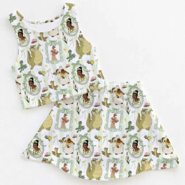 Women's Tiana Princess Activewear Set, Athletic Dress & Skort Outfit, Family Matching Sportswear